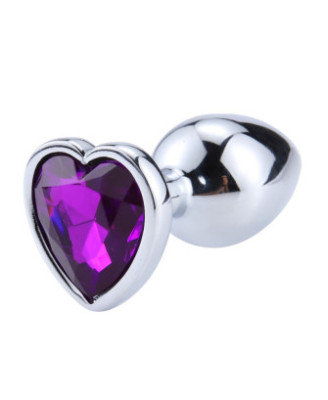 Plug bijou en aluminium bijou coeur violet Medium LOVELY 
